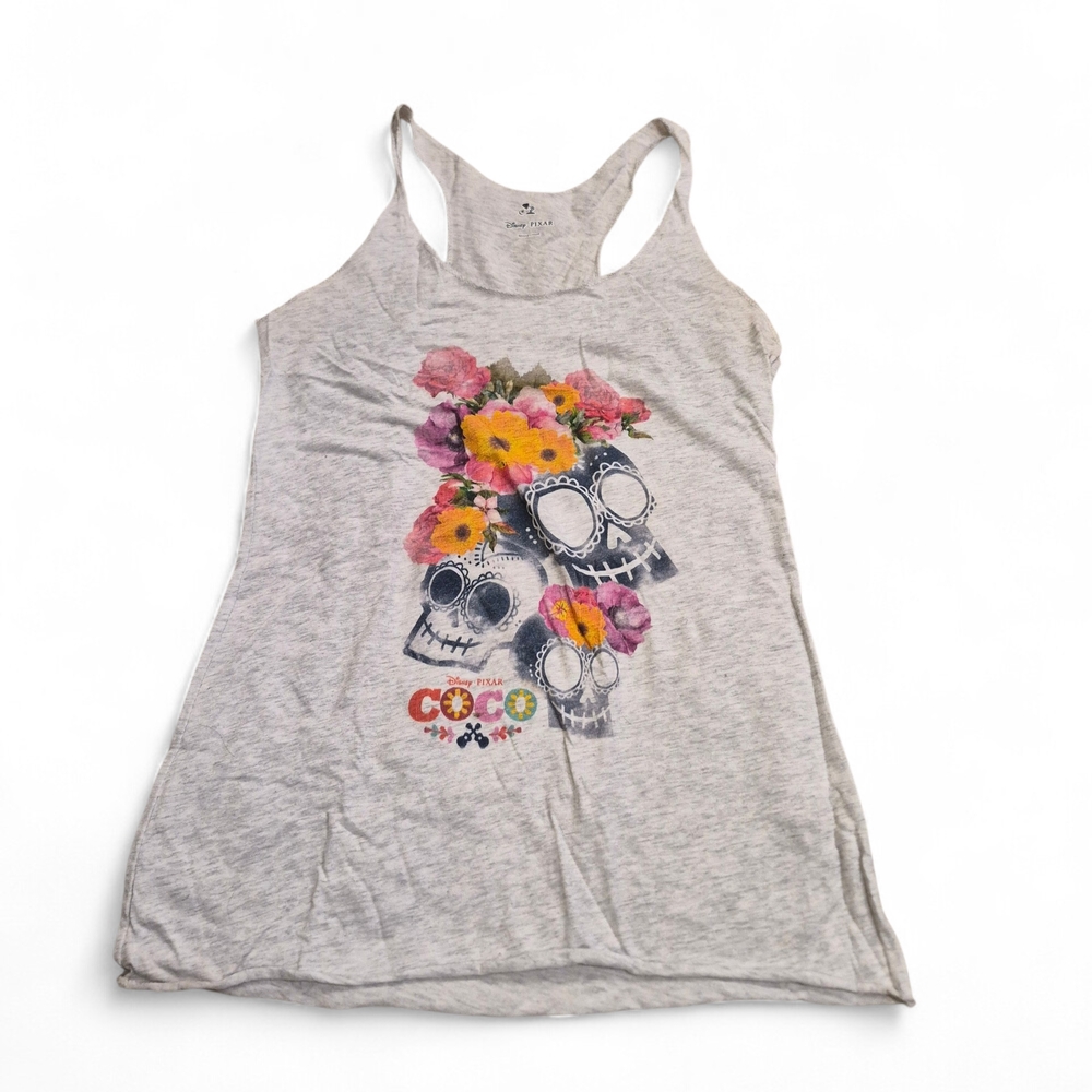Floral Coco Skull Graphic Tank Top By Disney PIXAR